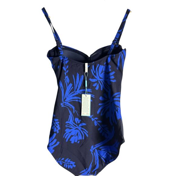 Sea Level Tradewind Twist Front Bandeau One Piece Swimsuit Night Sky Size 8 - Picture 9 of 13